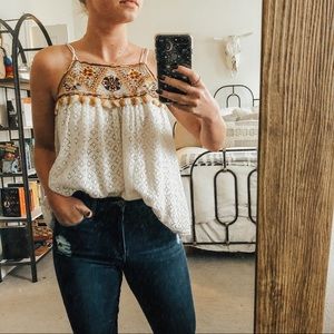 Embroidered Anthropologie top
